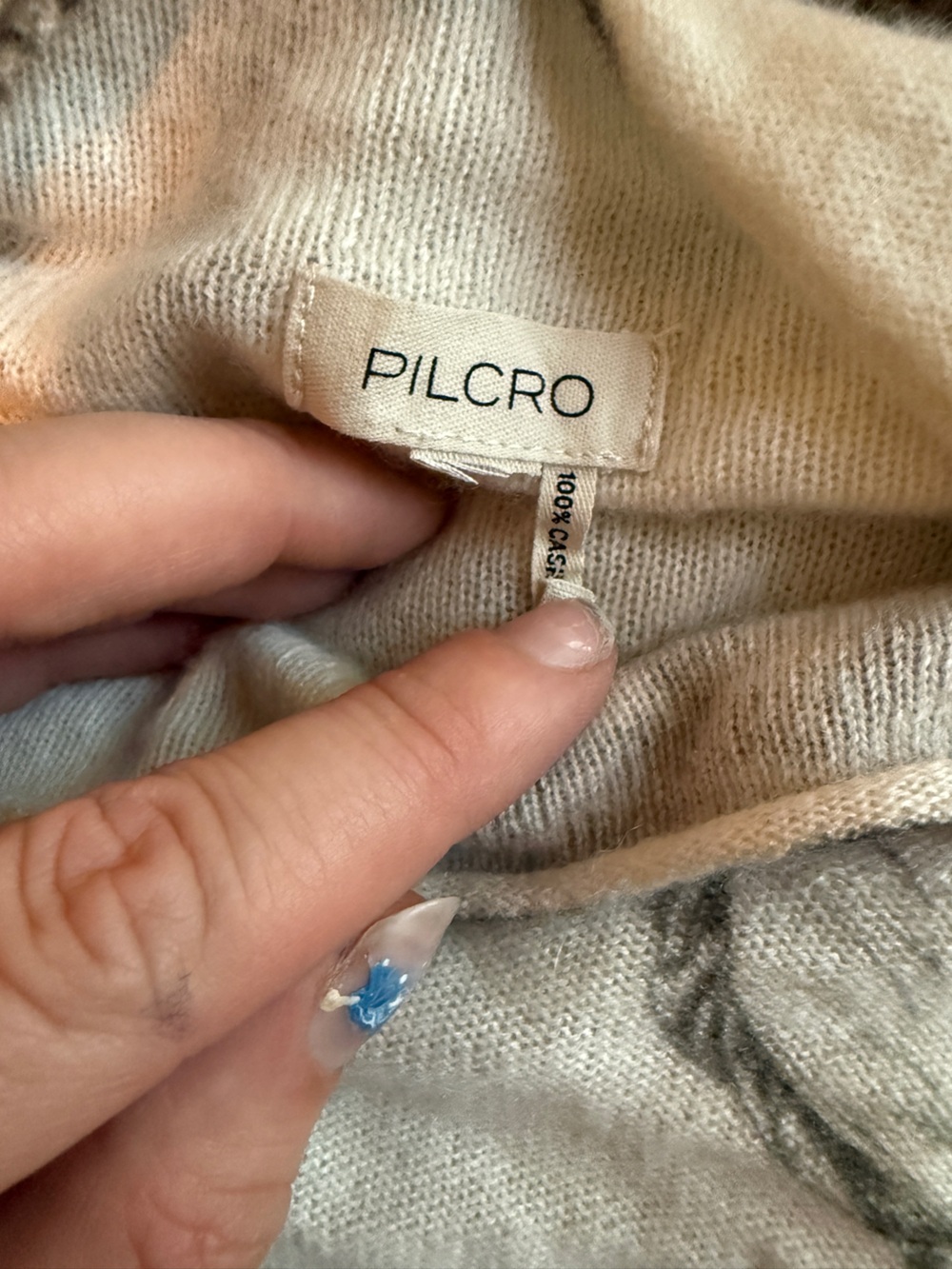 Anthropologie Pilcro Alani 100% Cashmere Floral Cherub Toile Sweater - Picture 5 of 5